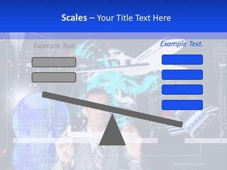 A Man In A Business Suit Is Pointing At Something PowerPoint Template
