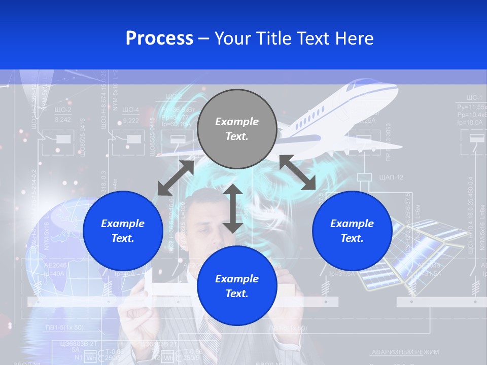 A Man In A Business Suit Is Pointing At Something PowerPoint Template