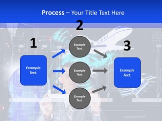 A Man In A Business Suit Is Pointing At Something PowerPoint Template