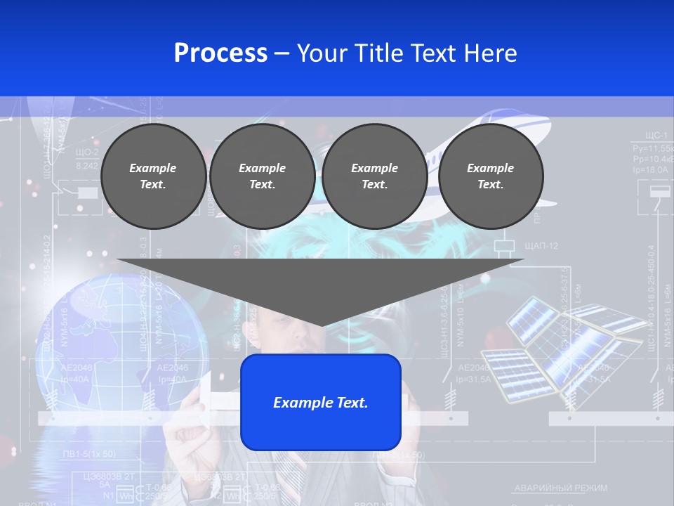 A Man In A Business Suit Is Pointing At Something PowerPoint Template