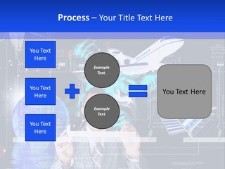 A Man In A Business Suit Is Pointing At Something PowerPoint Template
