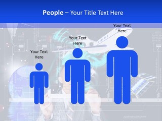 A Man In A Business Suit Is Pointing At Something PowerPoint Template