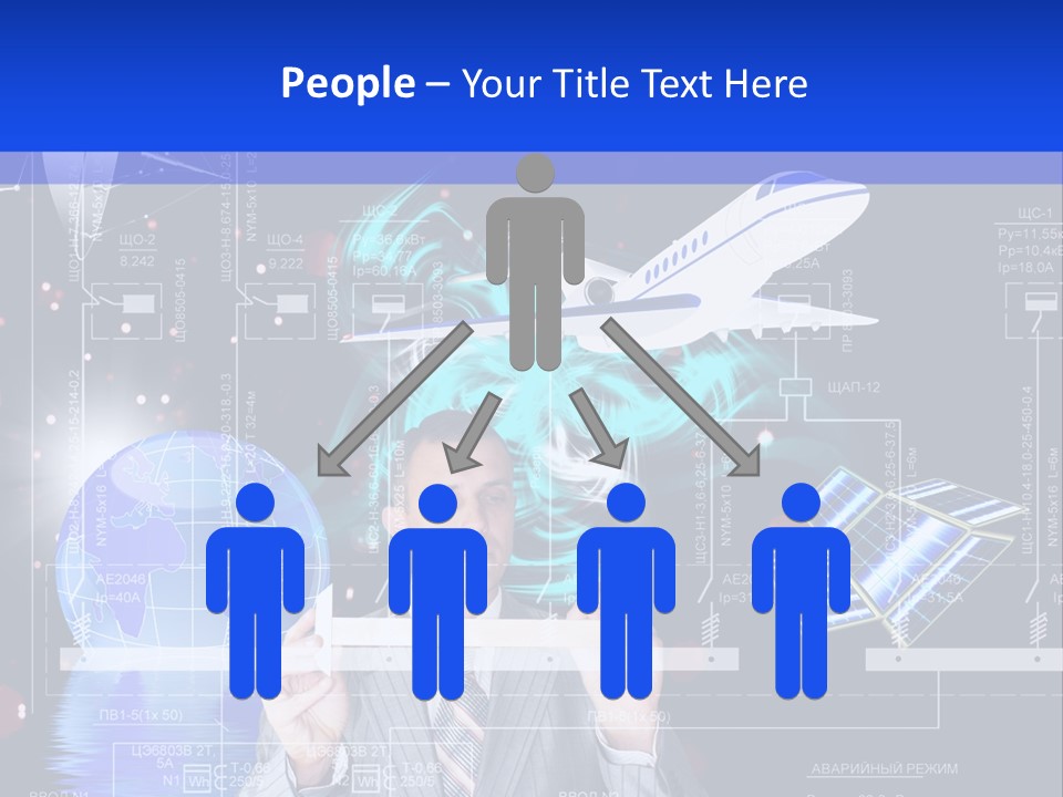 A Man In A Business Suit Is Pointing At Something PowerPoint Template