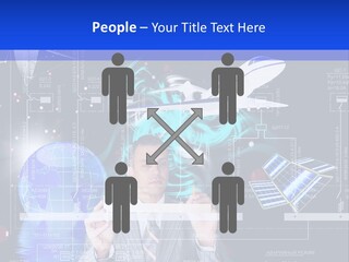 A Man In A Business Suit Is Pointing At Something PowerPoint Template