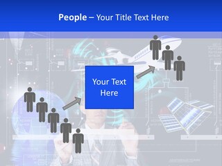 A Man In A Business Suit Is Pointing At Something PowerPoint Template