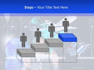 A Man In A Business Suit Is Pointing At Something PowerPoint Template