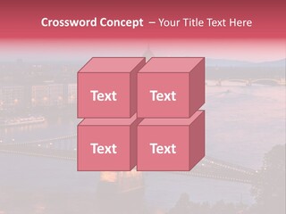 A Bridge Over A River With A City In The Background PowerPoint Template