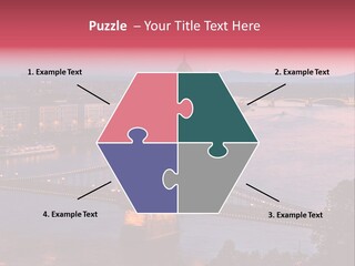 A Bridge Over A River With A City In The Background PowerPoint Template