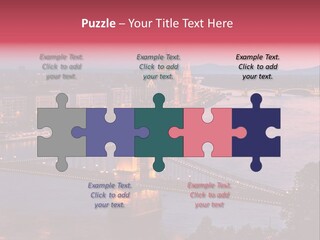 A Bridge Over A River With A City In The Background PowerPoint Template