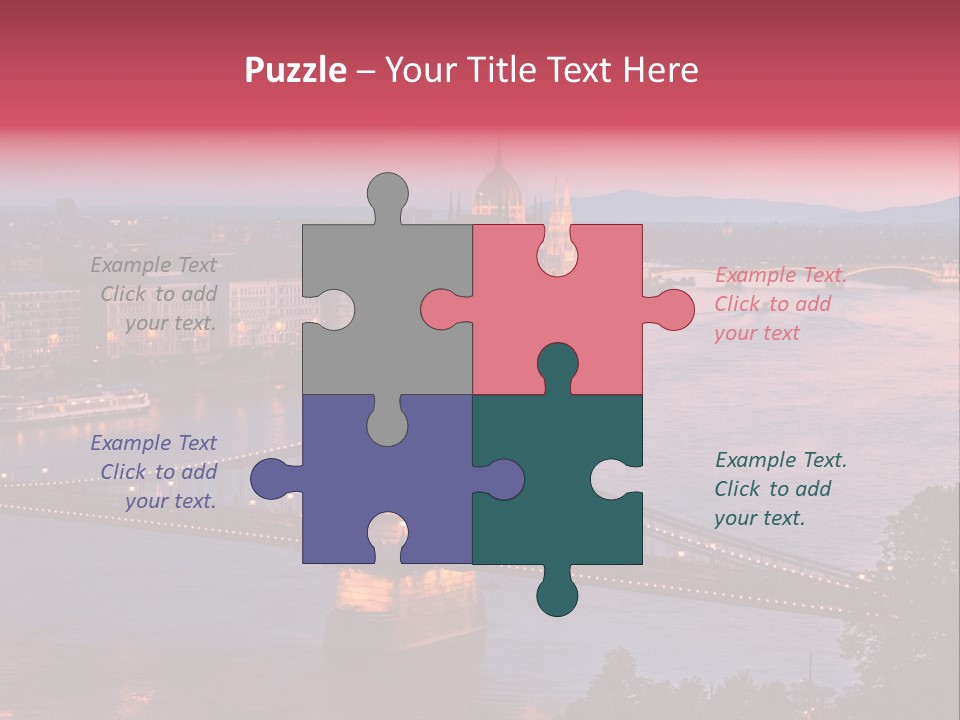 A Bridge Over A River With A City In The Background PowerPoint Template