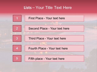 A Bridge Over A River With A City In The Background PowerPoint Template