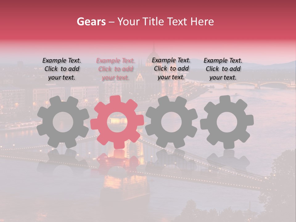 A Bridge Over A River With A City In The Background PowerPoint Template