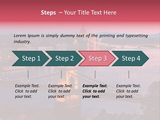 A Bridge Over A River With A City In The Background PowerPoint Template