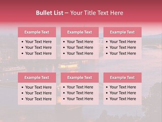 A Bridge Over A River With A City In The Background PowerPoint Template