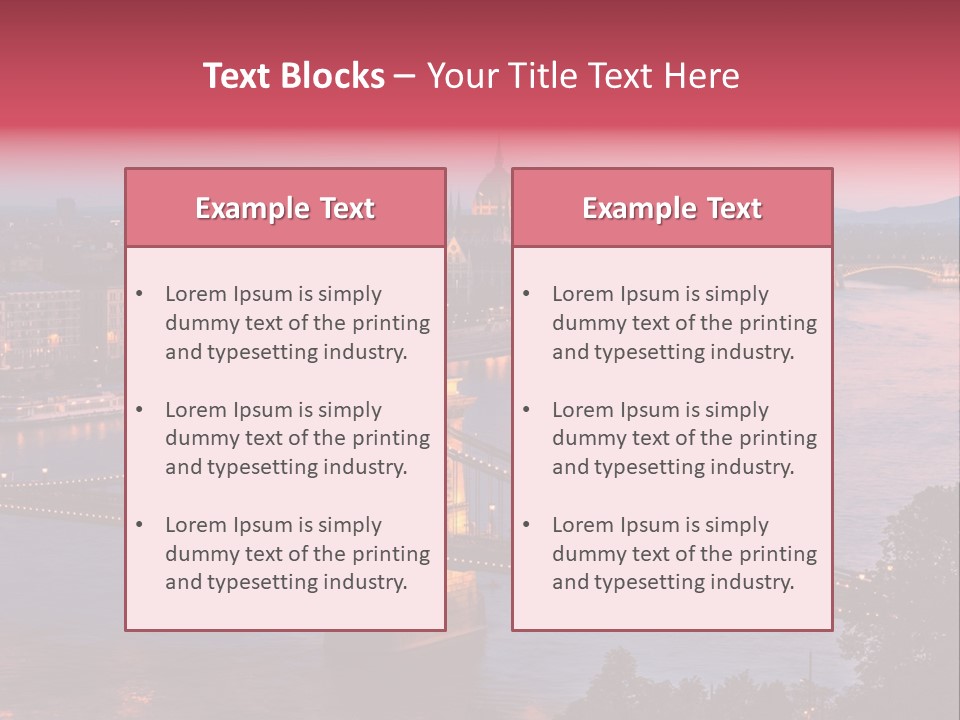 A Bridge Over A River With A City In The Background PowerPoint Template