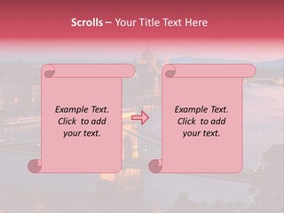 A Bridge Over A River With A City In The Background PowerPoint Template