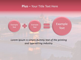 A Bridge Over A River With A City In The Background PowerPoint Template