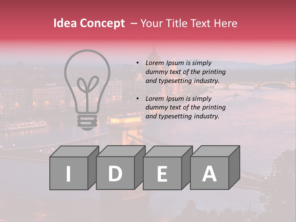 A Bridge Over A River With A City In The Background PowerPoint Template