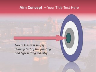 A Bridge Over A River With A City In The Background PowerPoint Template