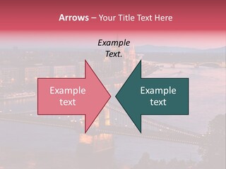 A Bridge Over A River With A City In The Background PowerPoint Template