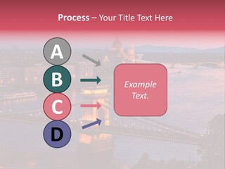 A Bridge Over A River With A City In The Background PowerPoint Template