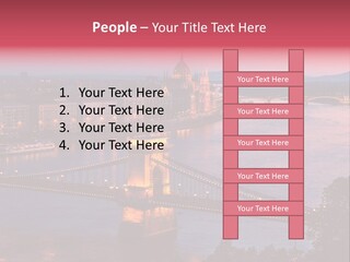 A Bridge Over A River With A City In The Background PowerPoint Template