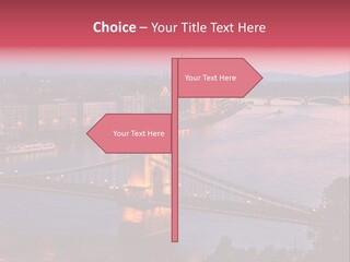 A Bridge Over A River With A City In The Background PowerPoint Template