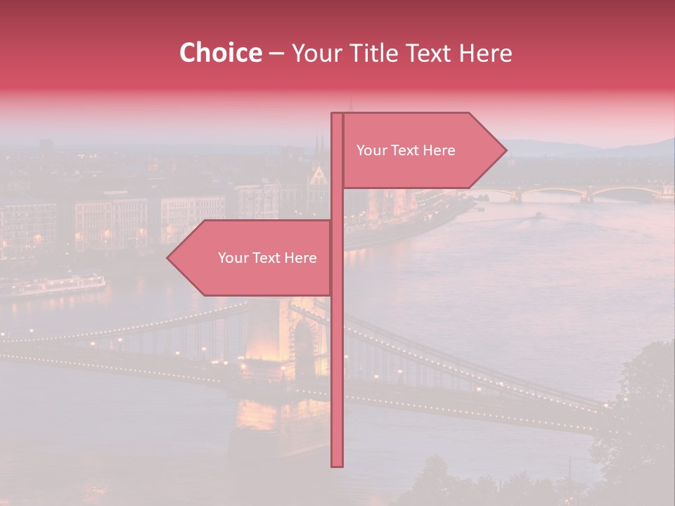 A Bridge Over A River With A City In The Background PowerPoint Template