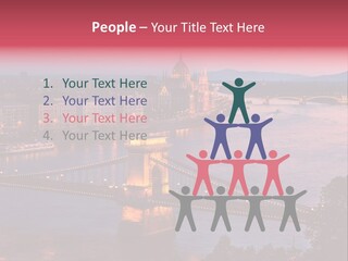 A Bridge Over A River With A City In The Background PowerPoint Template