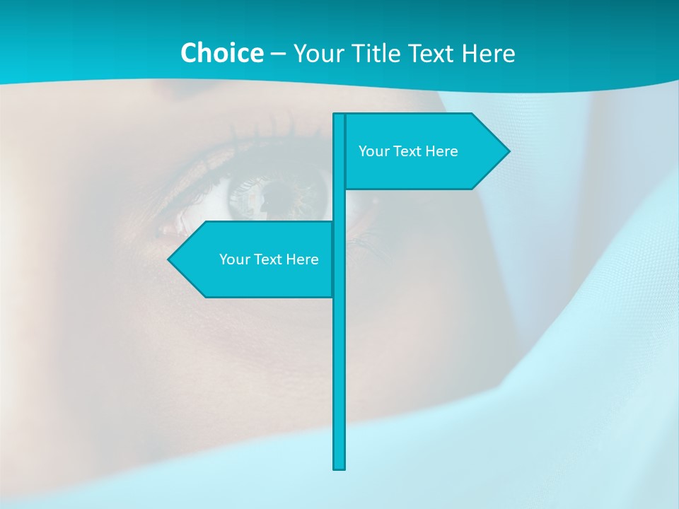 A Woman With A Blue Scarf On Her Head PowerPoint Template