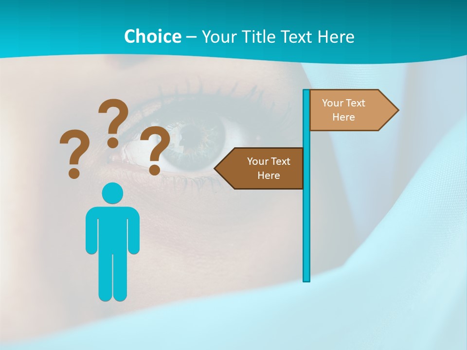 A Woman With A Blue Scarf On Her Head PowerPoint Template