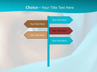 A Woman With A Blue Scarf On Her Head PowerPoint Template