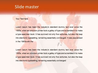 A Group Of Orange Robots On A White Surface PowerPoint Template