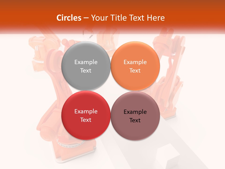 A Group Of Orange Robots On A White Surface PowerPoint Template