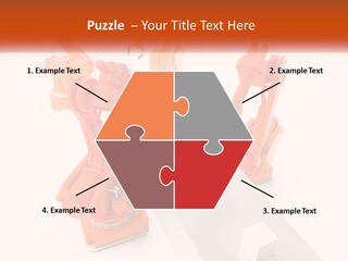 A Group Of Orange Robots On A White Surface PowerPoint Template