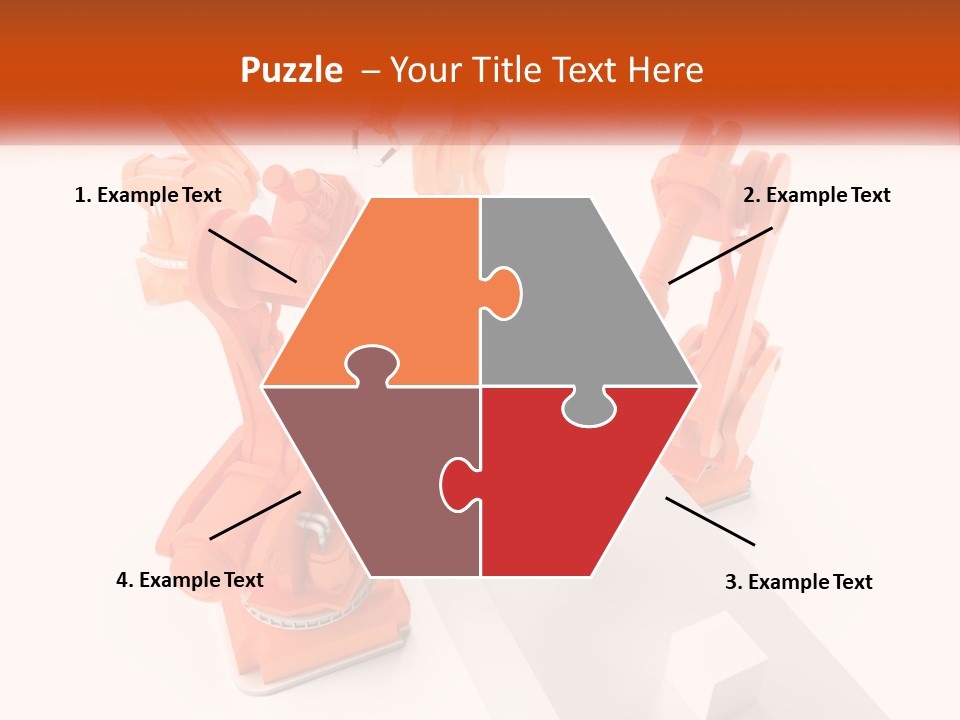 A Group Of Orange Robots On A White Surface PowerPoint Template