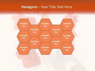 A Group Of Orange Robots On A White Surface PowerPoint Template