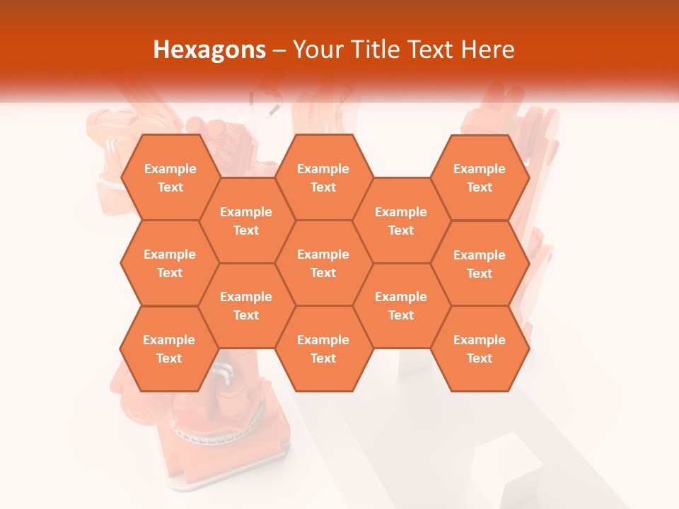 A Group Of Orange Robots On A White Surface PowerPoint Template