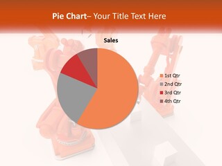 A Group Of Orange Robots On A White Surface PowerPoint Template