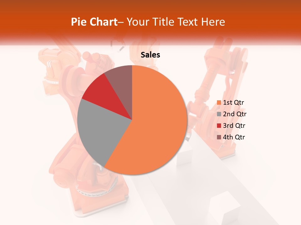 A Group Of Orange Robots On A White Surface PowerPoint Template