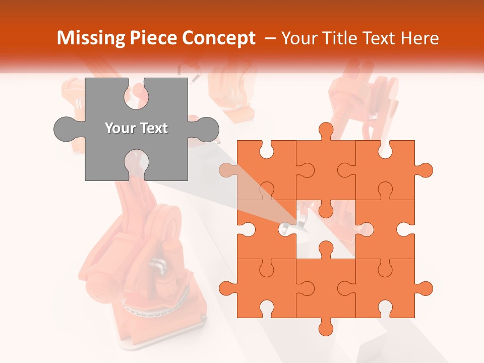 A Group Of Orange Robots On A White Surface PowerPoint Template