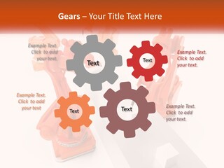A Group Of Orange Robots On A White Surface PowerPoint Template