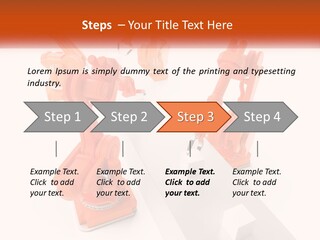 A Group Of Orange Robots On A White Surface PowerPoint Template