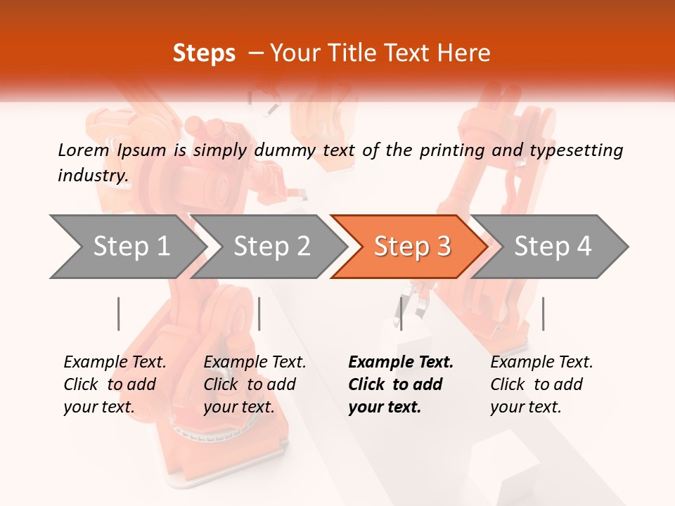 A Group Of Orange Robots On A White Surface PowerPoint Template