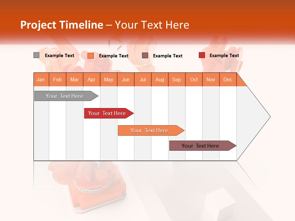 A Group Of Orange Robots On A White Surface PowerPoint Template