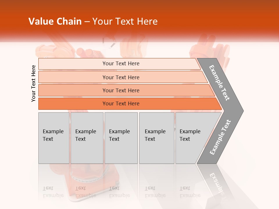 A Group Of Orange Robots On A White Surface PowerPoint Template