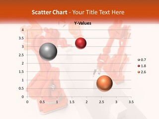 A Group Of Orange Robots On A White Surface PowerPoint Template