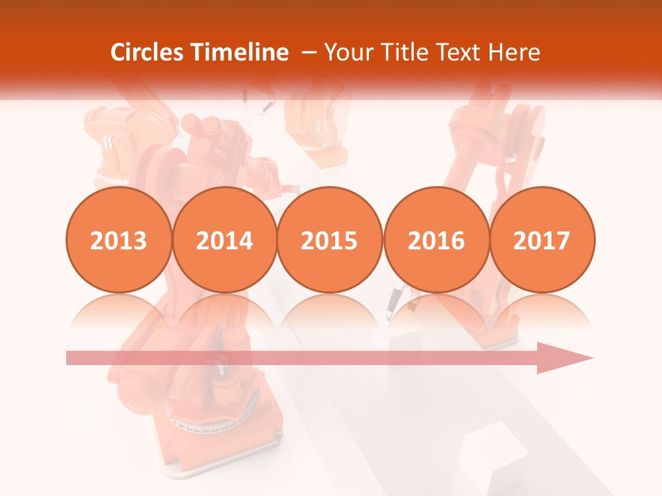A Group Of Orange Robots On A White Surface PowerPoint Template