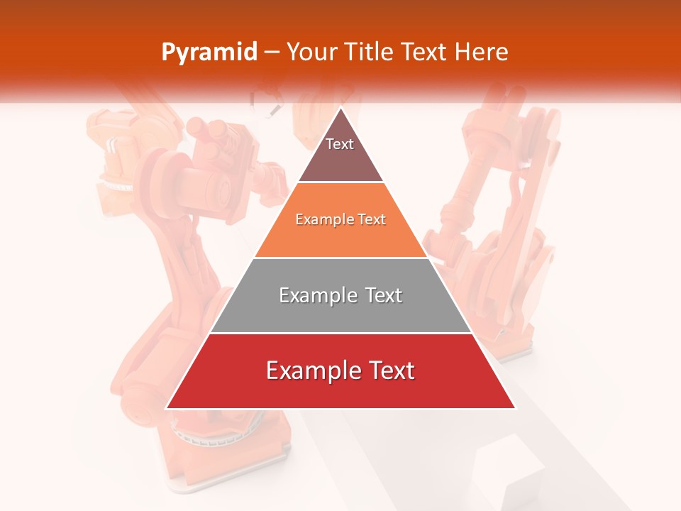 A Group Of Orange Robots On A White Surface PowerPoint Template