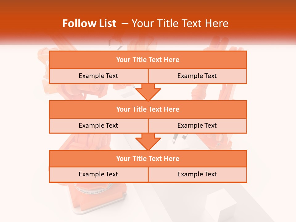 A Group Of Orange Robots On A White Surface PowerPoint Template